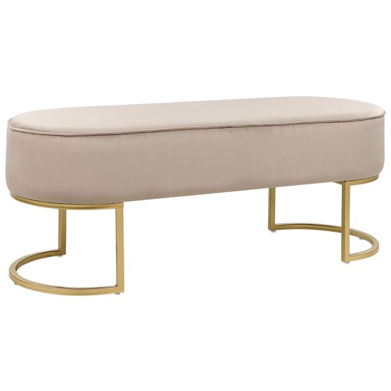Klädd bänk MILRY Sammet Beige