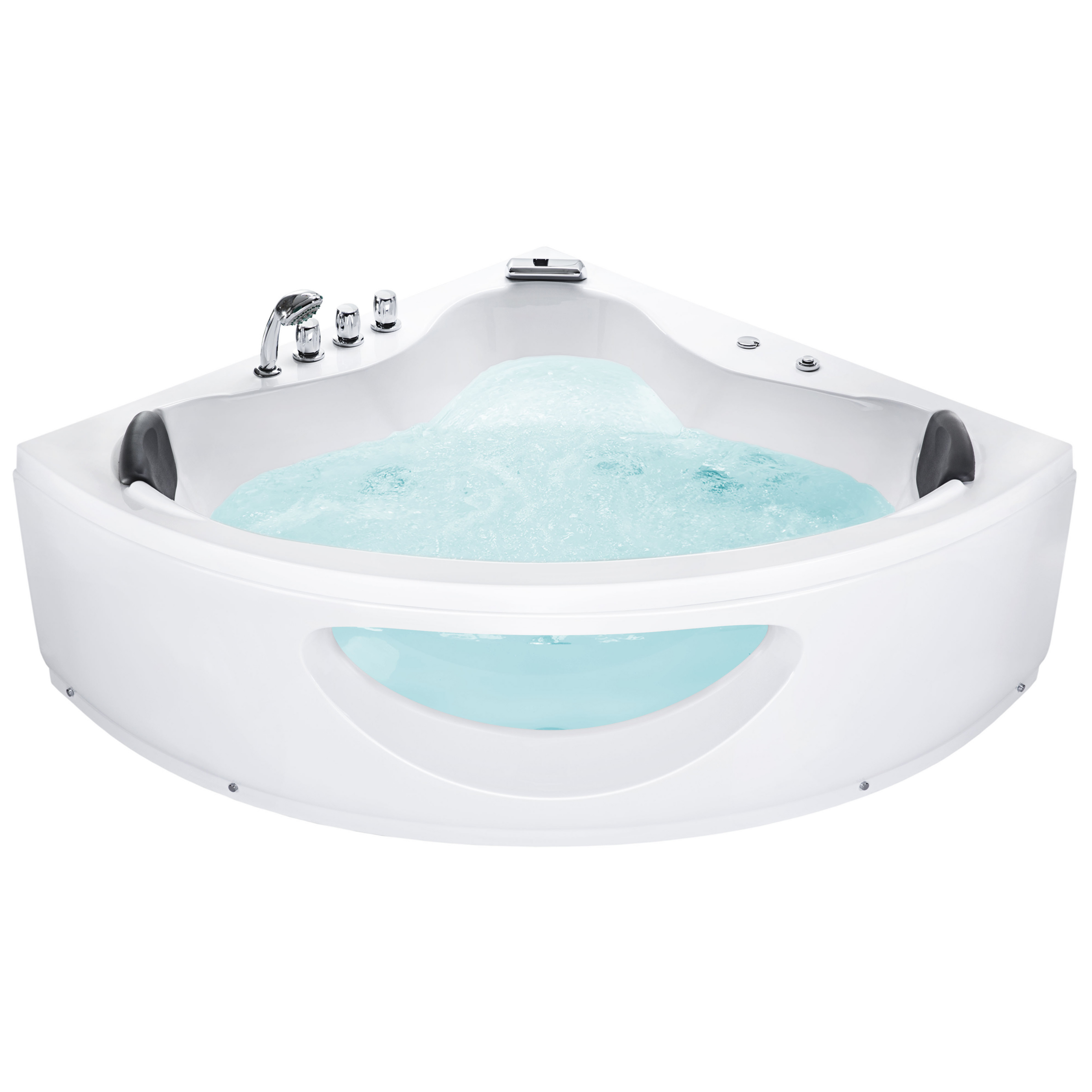 Hörnbubbelbadkar med LED TOCOA 2050 x 1460 mm Vit
