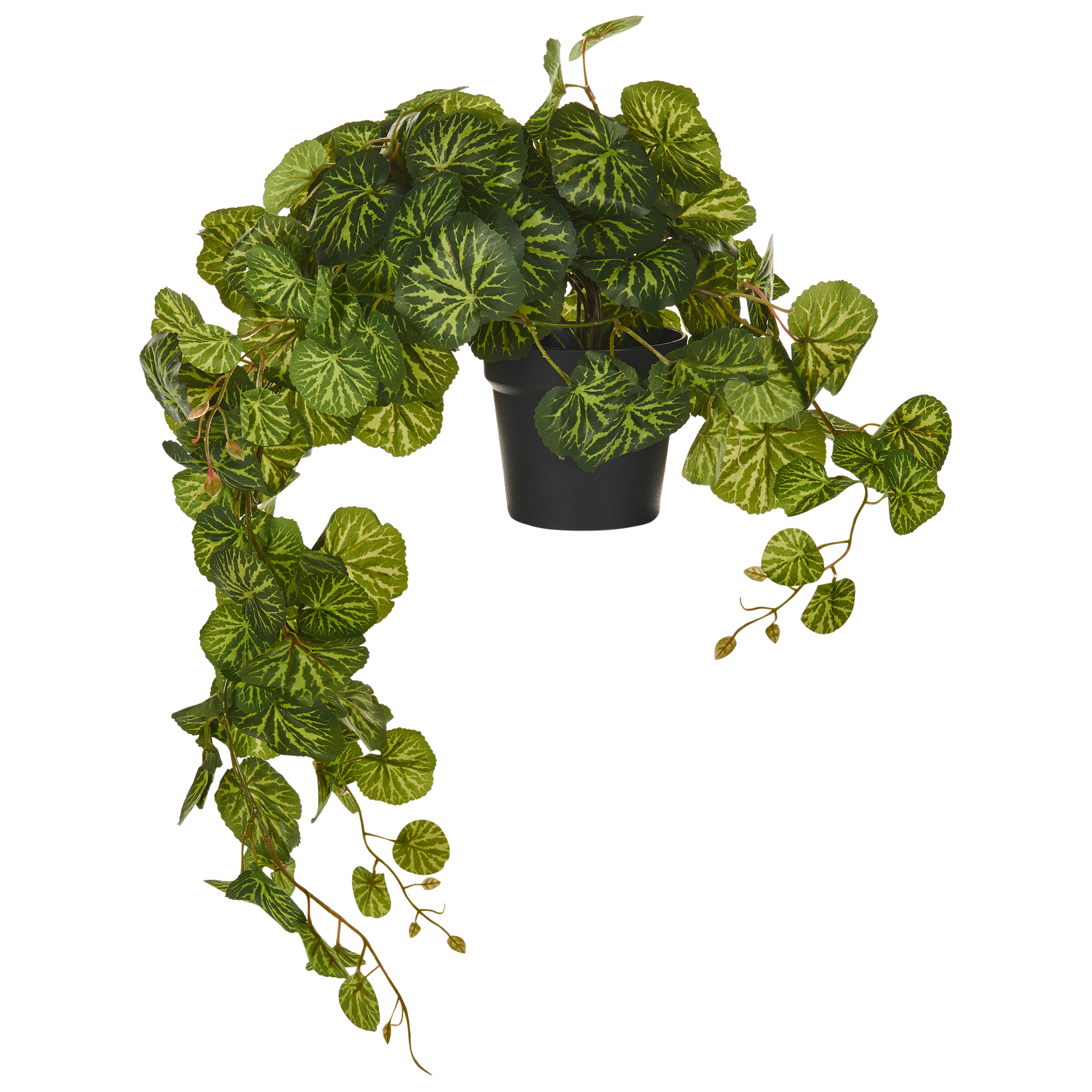 Konstgjord ampelväxt STRAWBERRY BEGONIA 37 cm Grön