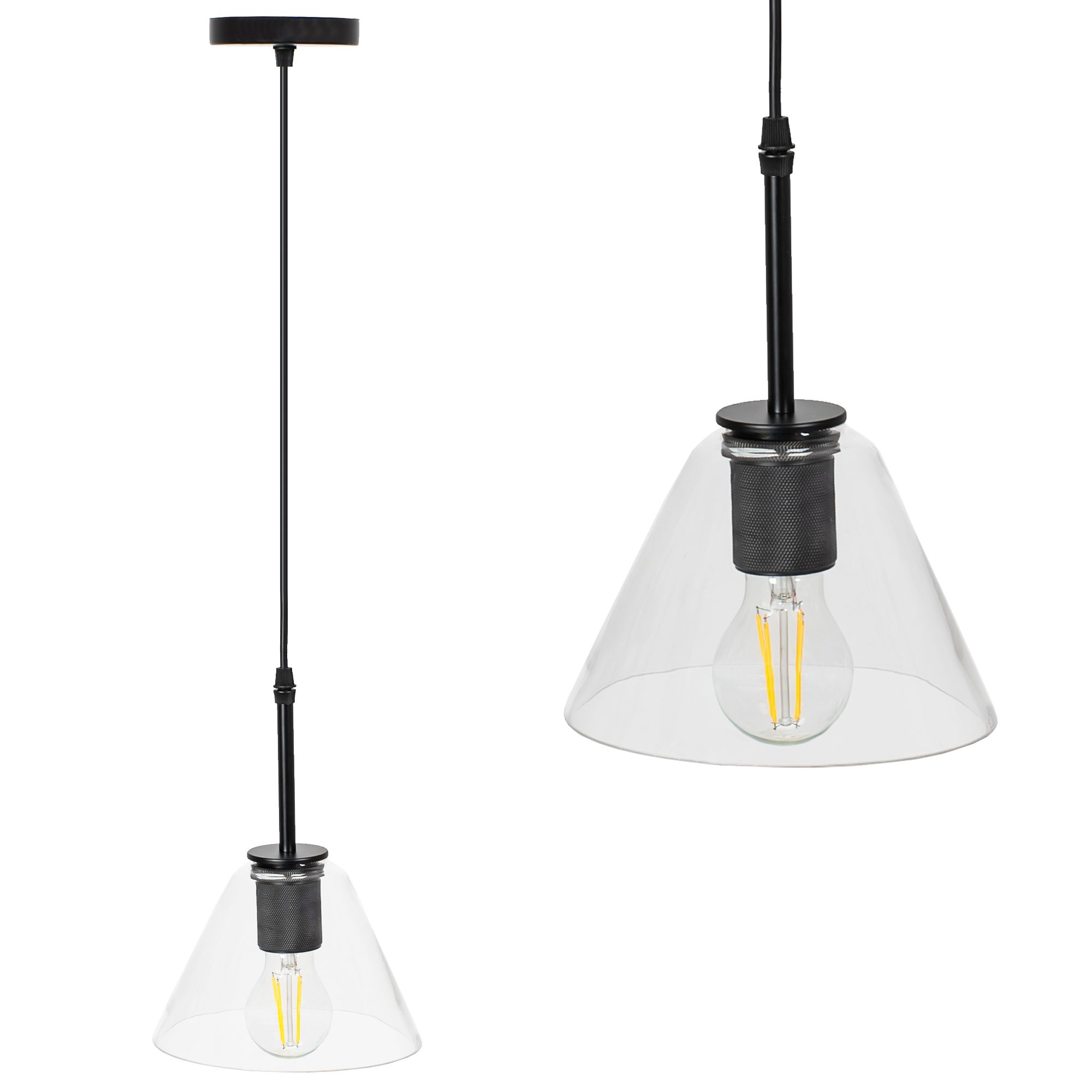 TOOLIGHT hängande taklampa APP1178-1CP Svart 18x18x25cm