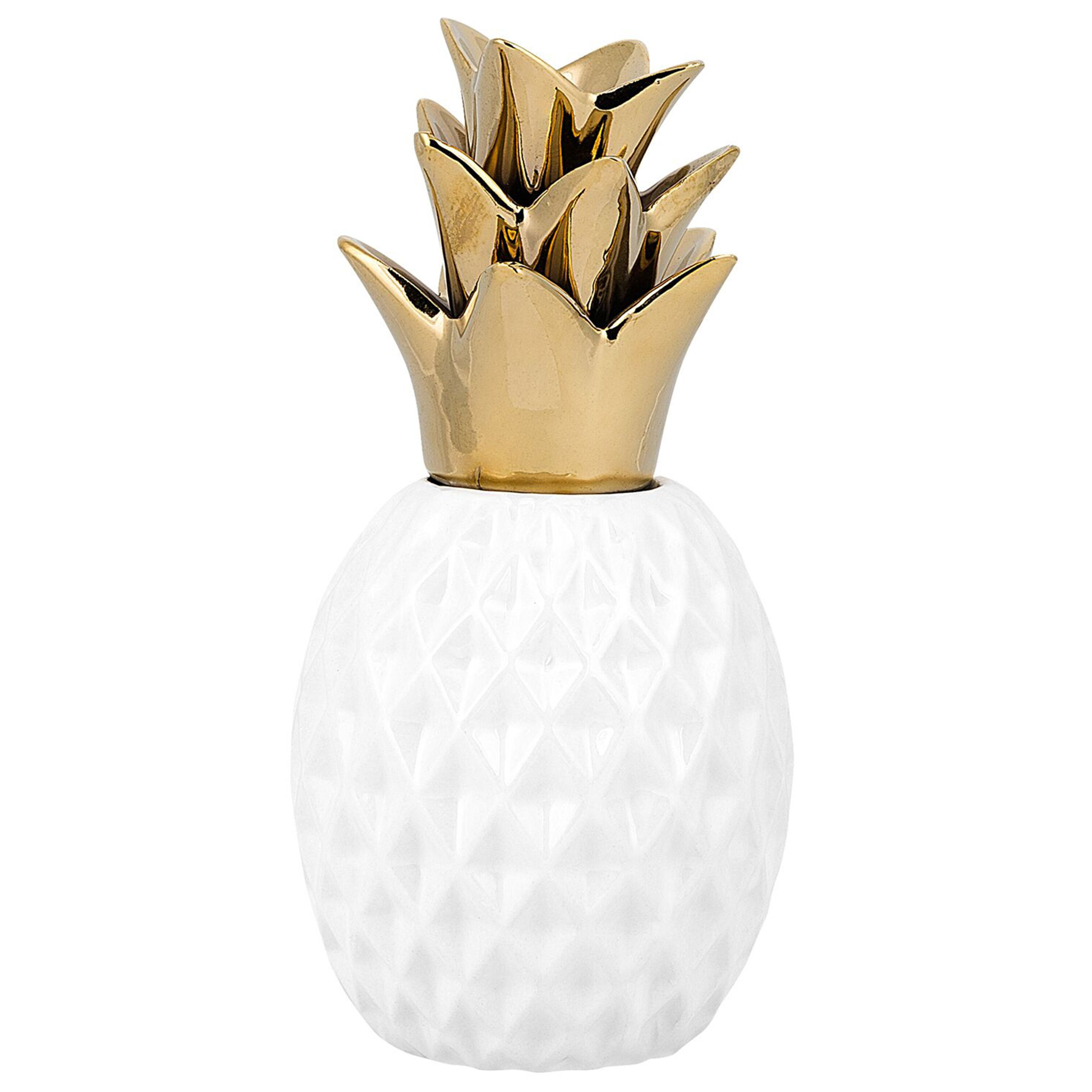 Prydnadsfigur Ananas TYANA Keramik Vit