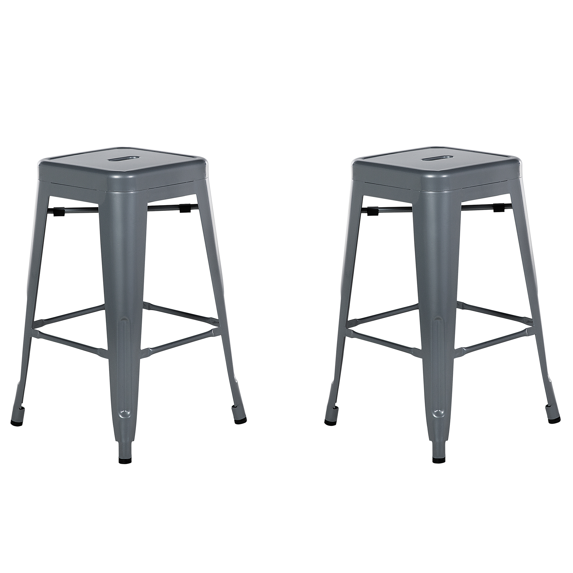 Set med 2 barstolar CABRILLO Metall Grå