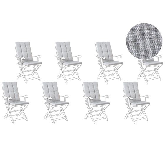 Set med 8 rygg-/sittdynor MAUI PREMIUM Gråmelerad