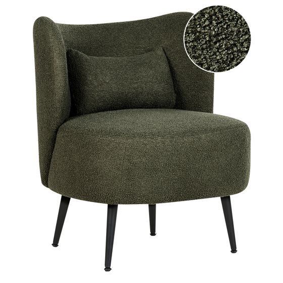 Fåtölj OTSBY Bouclé Mörkgrön