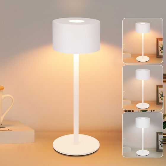 NETTLIFE Trådlös LED-bordslampa: Dimbar pekskärm med 3 färgtemperaturer, höjdjusterbar, USB