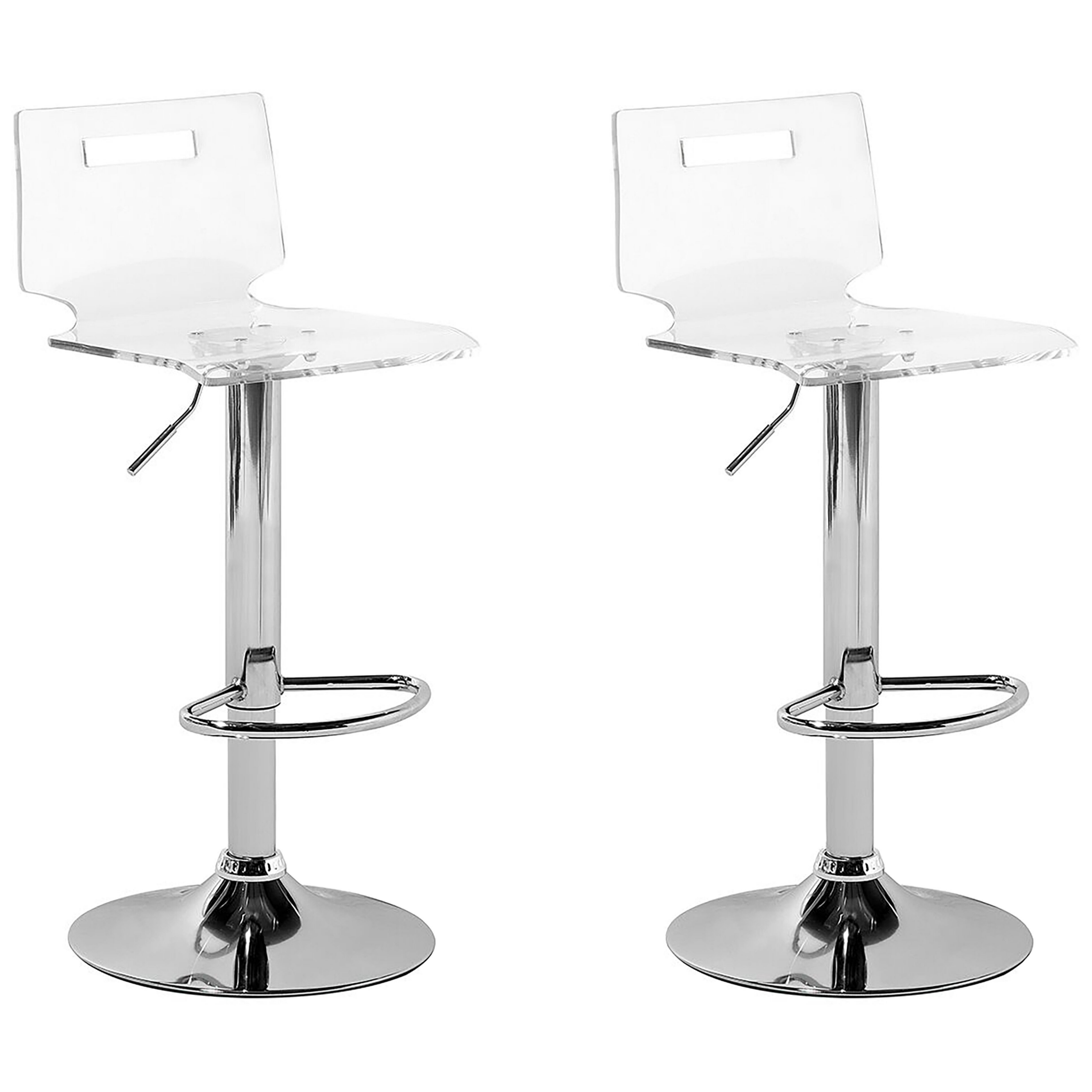 Set med 2 barstolar MALTA Vridbar Transparent