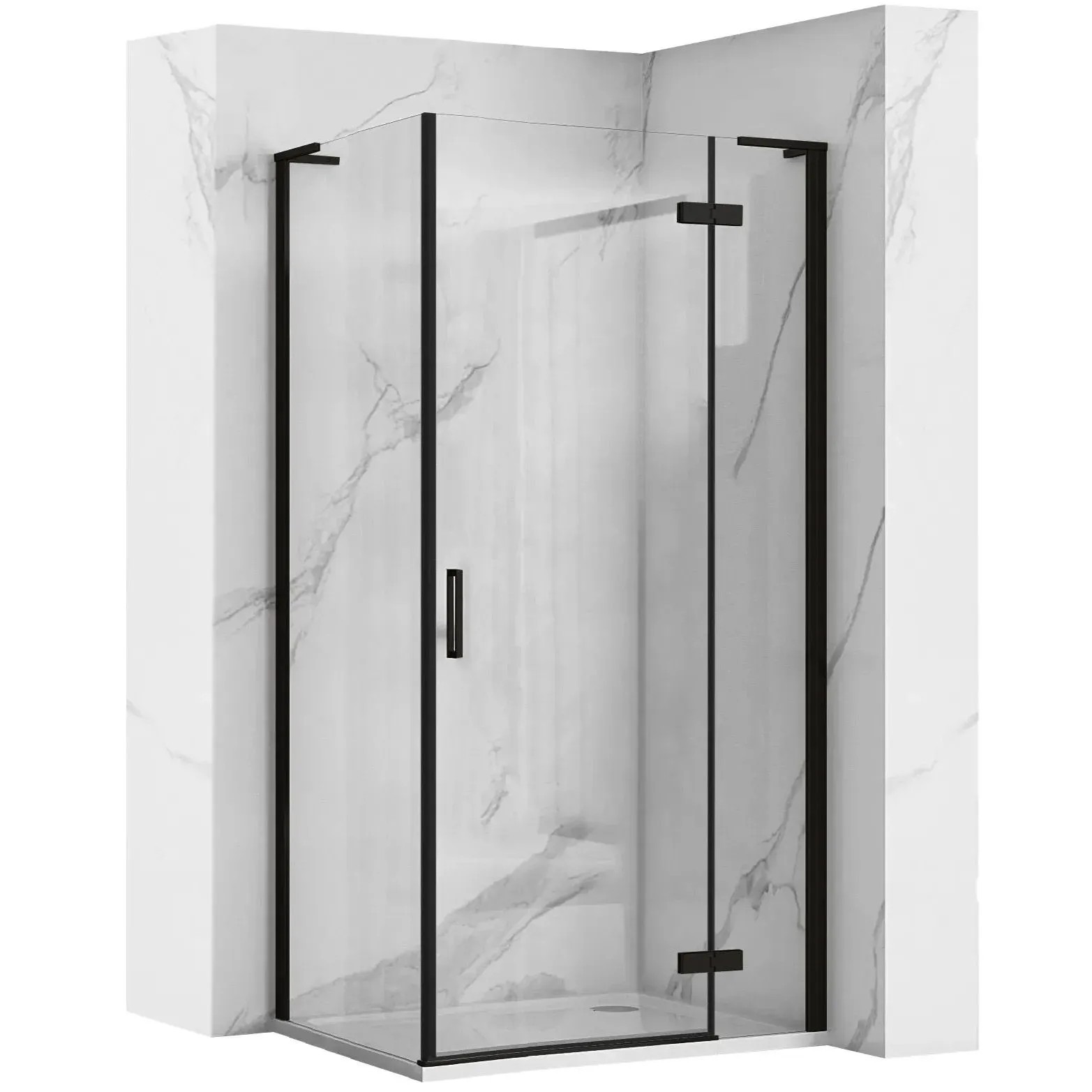 REA Duschkabin HUGO 80x80 Svart, 80x80x200,5cm