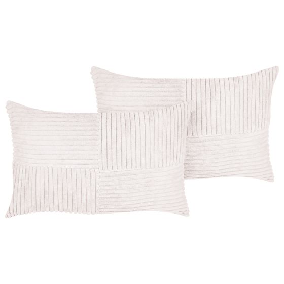 Set med 2 prydnadskuddar MILLET 30 x 50 cm Manchester Off-White Geometriskt tryck