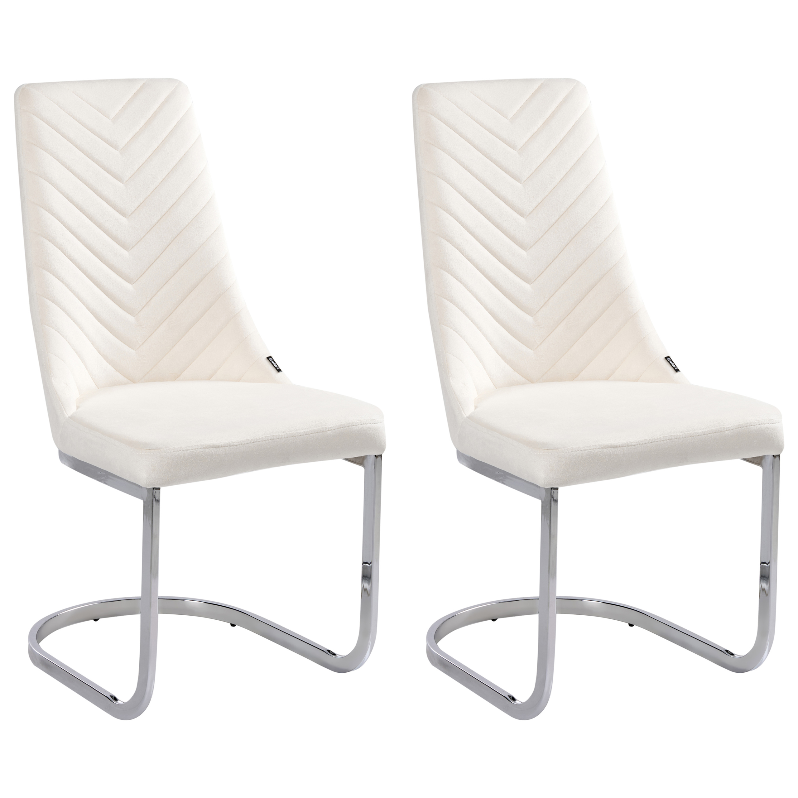 Set med 2 matstolar ALTOONA Sammet Off-White