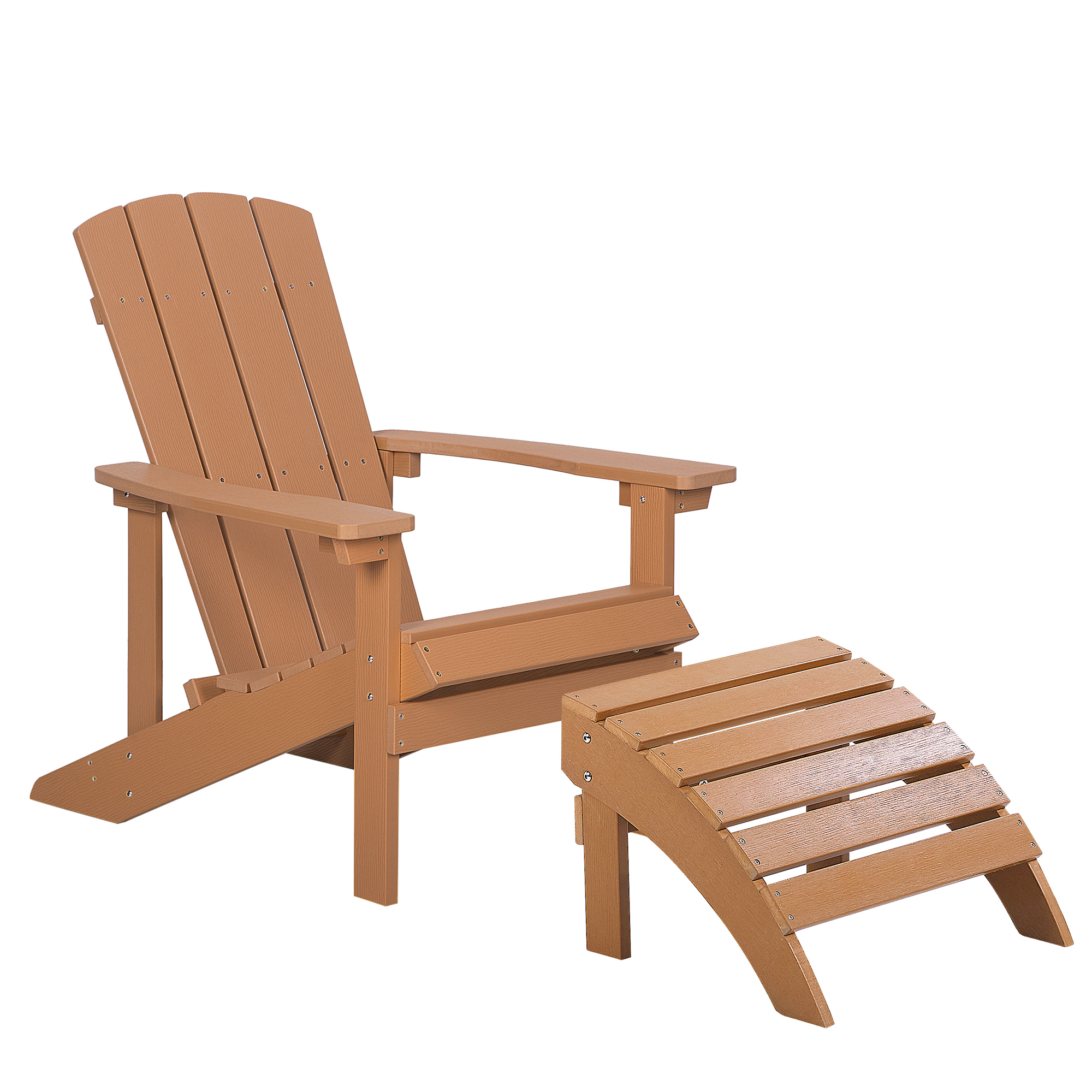 Trädgårdsstol ADIRONDACK med fotpall Brun