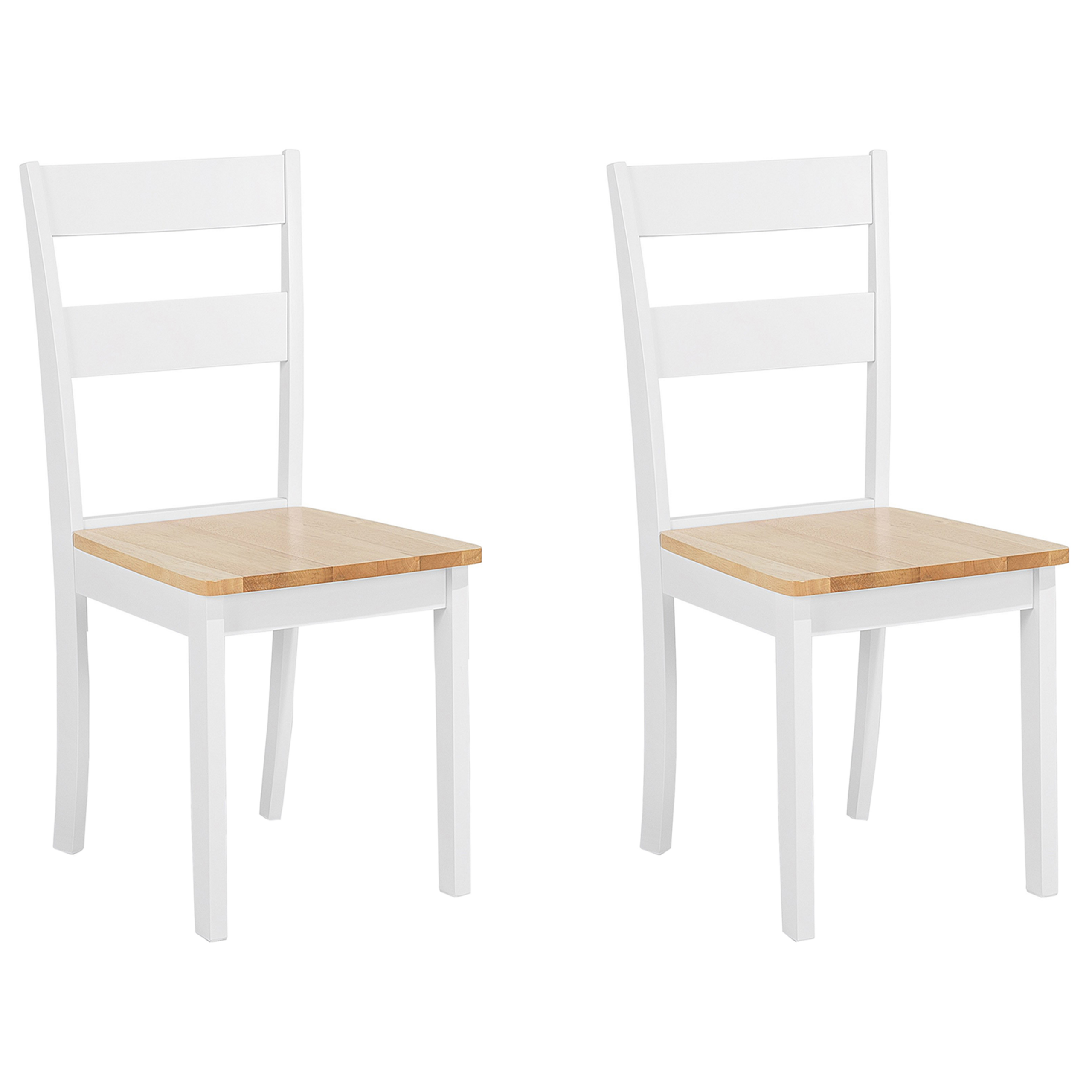 Set med 2 matstolar GEORGIA Trä Vit