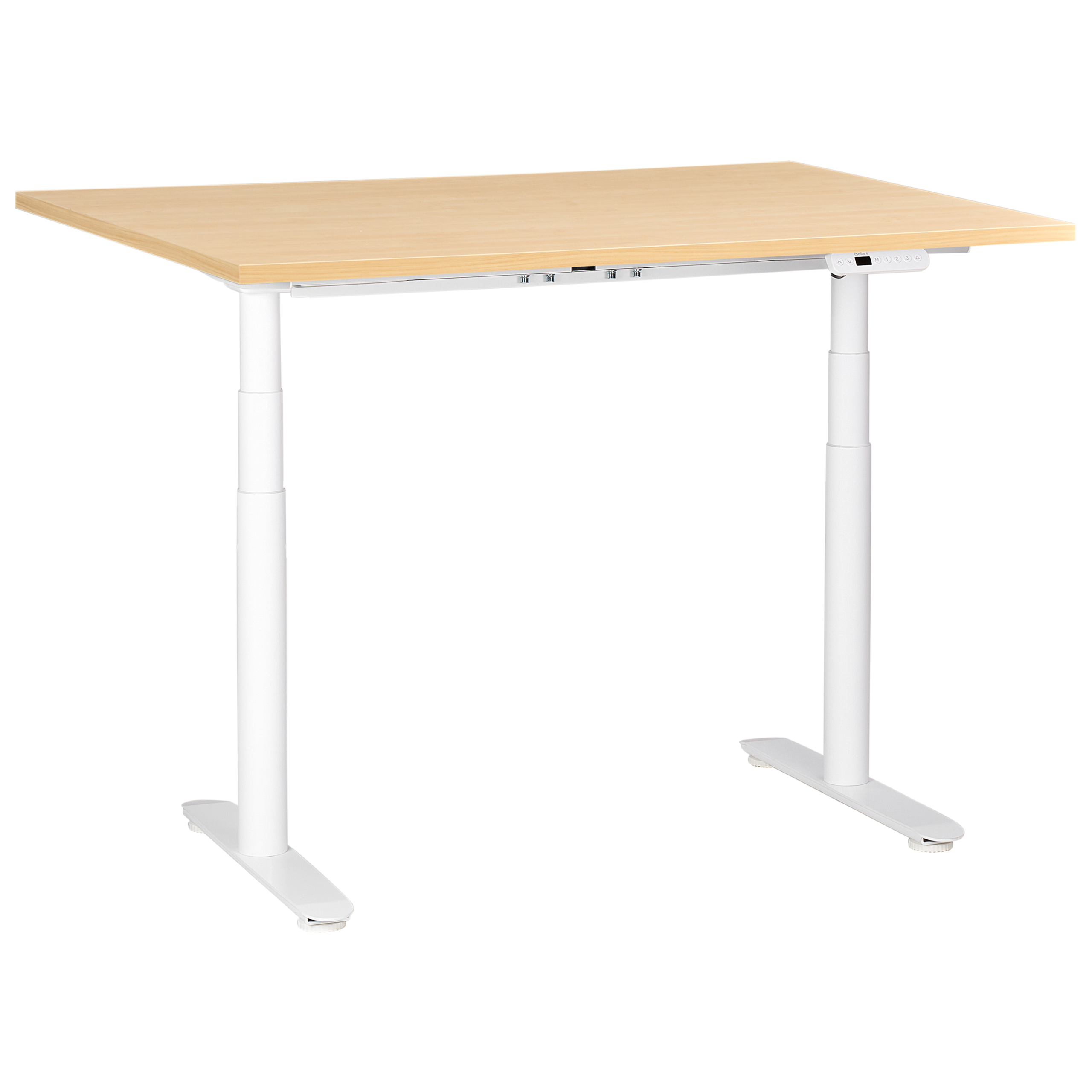 Elektriskt höj- och sänkbart skrivbord DESTINAS 120 cm 72 cm Ljusbrun/ Vit