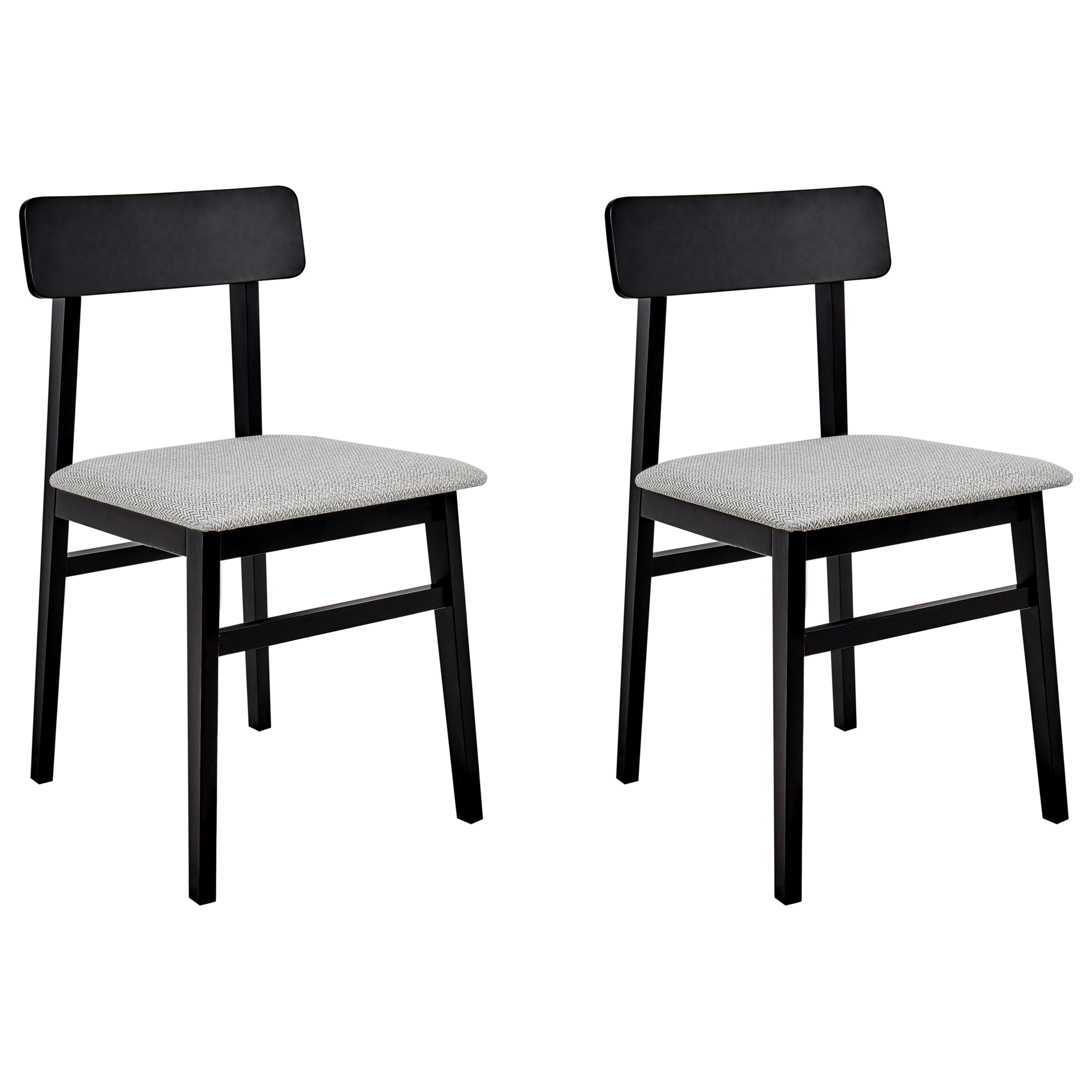Set med 2 matstolar STACY Trä Ljusgrå