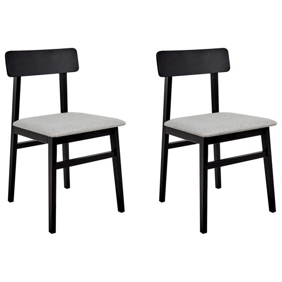 Set med 2 matstolar STACY Trä Ljusgrå
