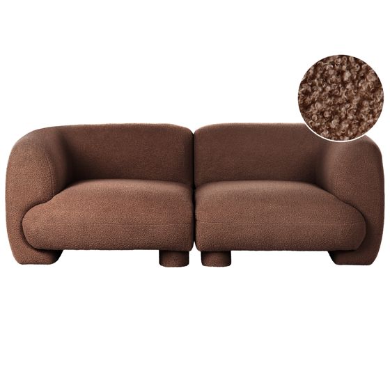 Modulsoffa 2-sits MJALBI Bouclé Brun