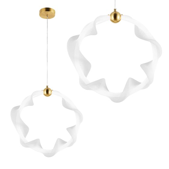 TOOLIGHT hängande taklampa LED G014-1CP Vit/Guld 40x40x85cm