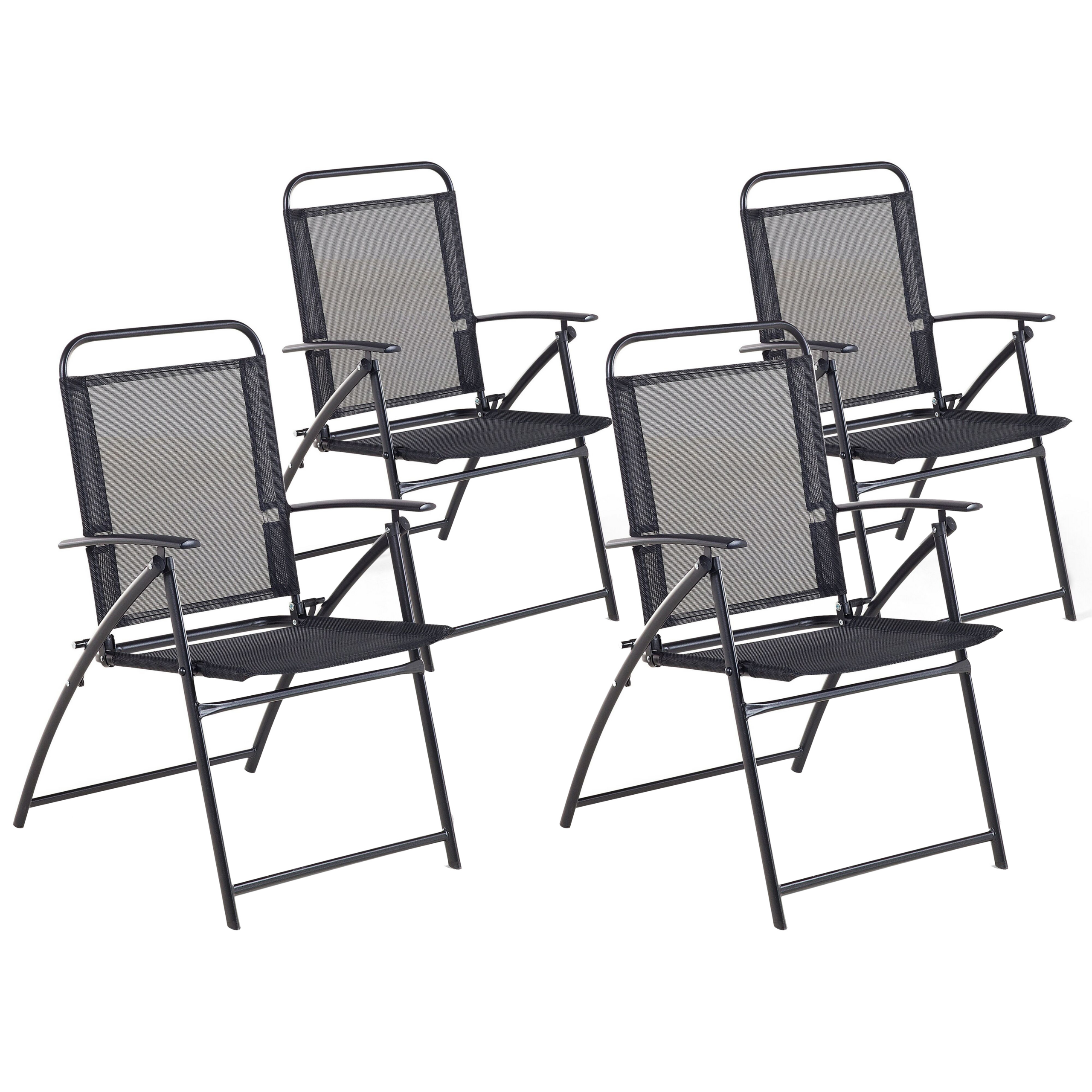 Set med 4 trädgårdsstolar LIVO Metall Svart