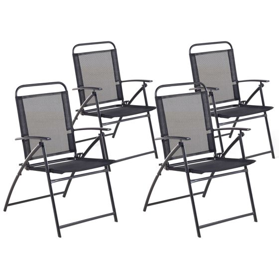Set med 4 trädgårdsstolar LIVO Metall Svart