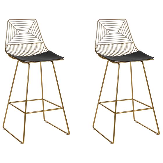 Set med 2 barstolar BISBEE Metall Guld