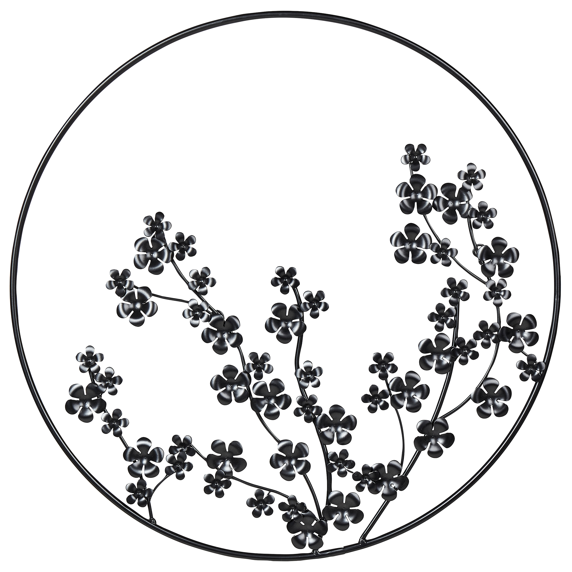 Väggdekoration Blomma STRONTIUM 70 cm Metall Svart