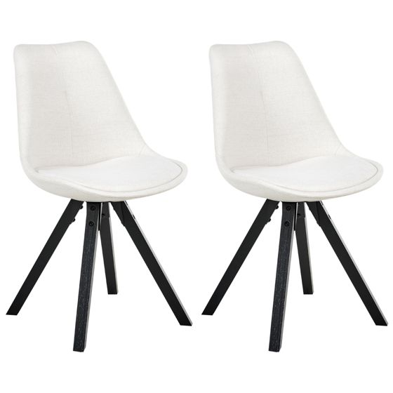 Set med 2 matstolar HEDLEY Off-White