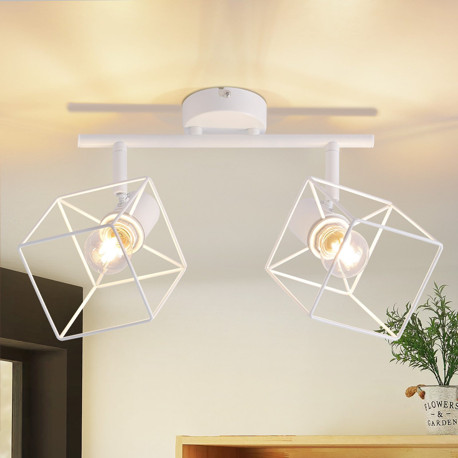 NETTLIFE svart E14 takspotlight 350° vridbar vintage - metall justerbar utan glödlampa