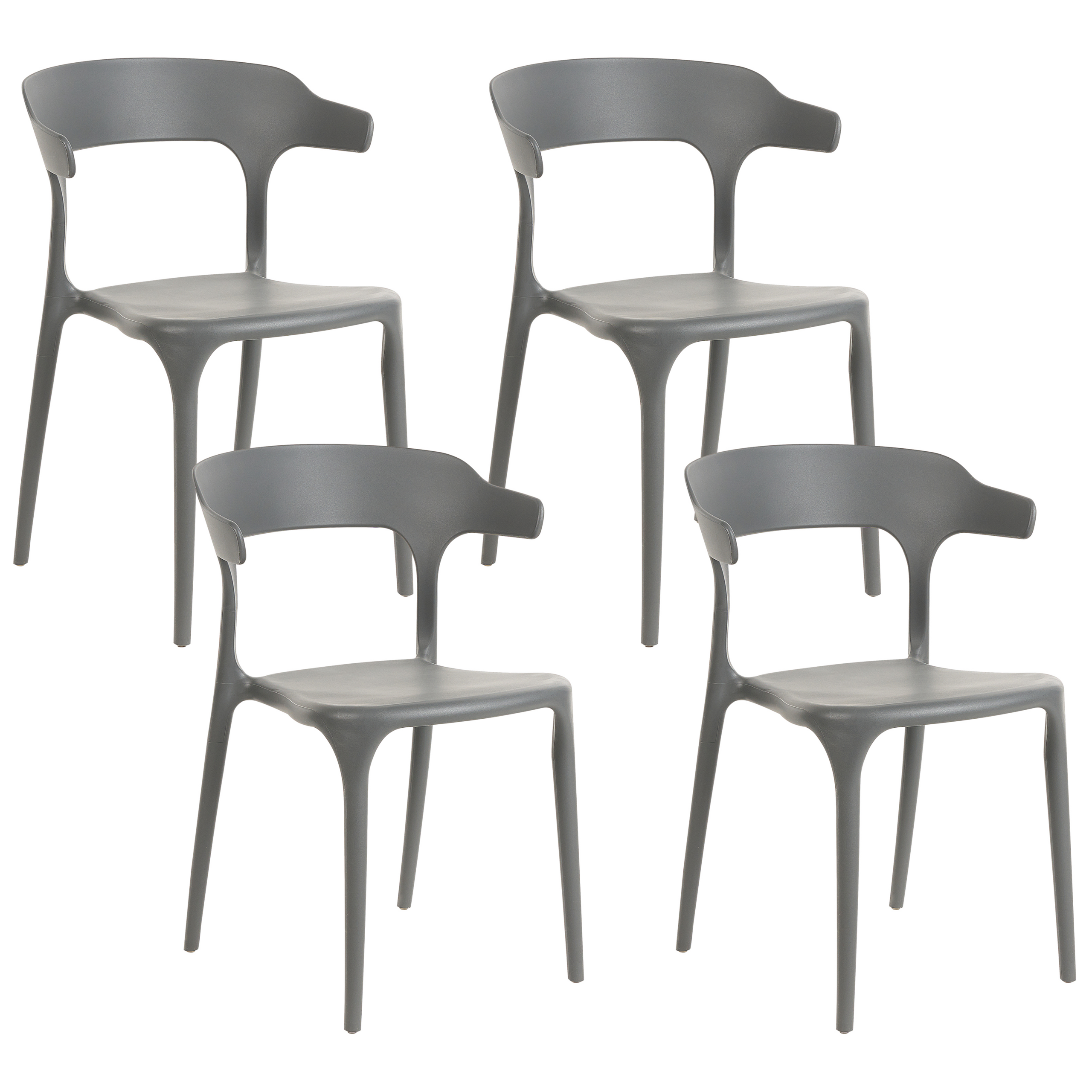 Set med 4 trädgårdsstolar GUBBIO Grå