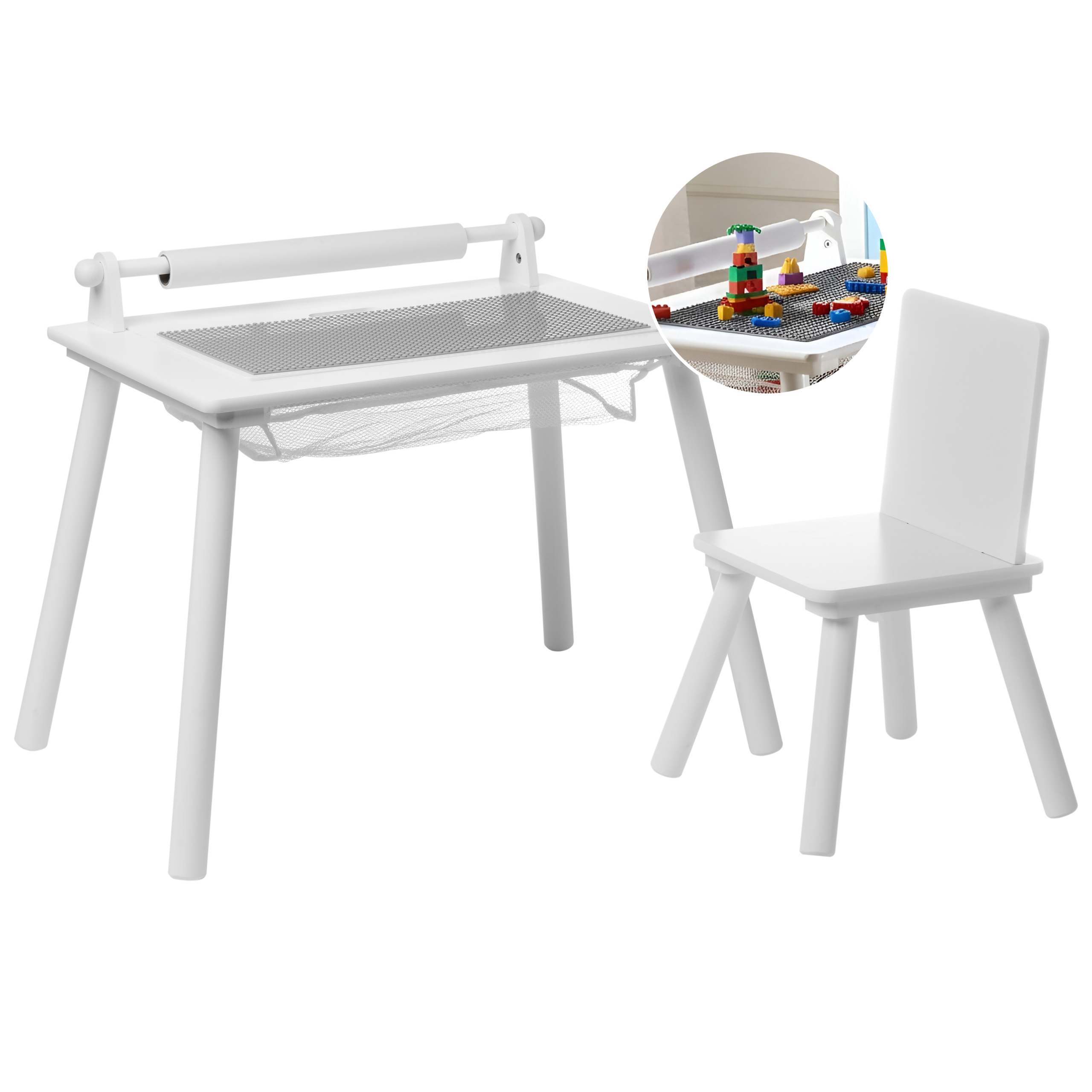 Barnbord och stolsset MOONTA Vit