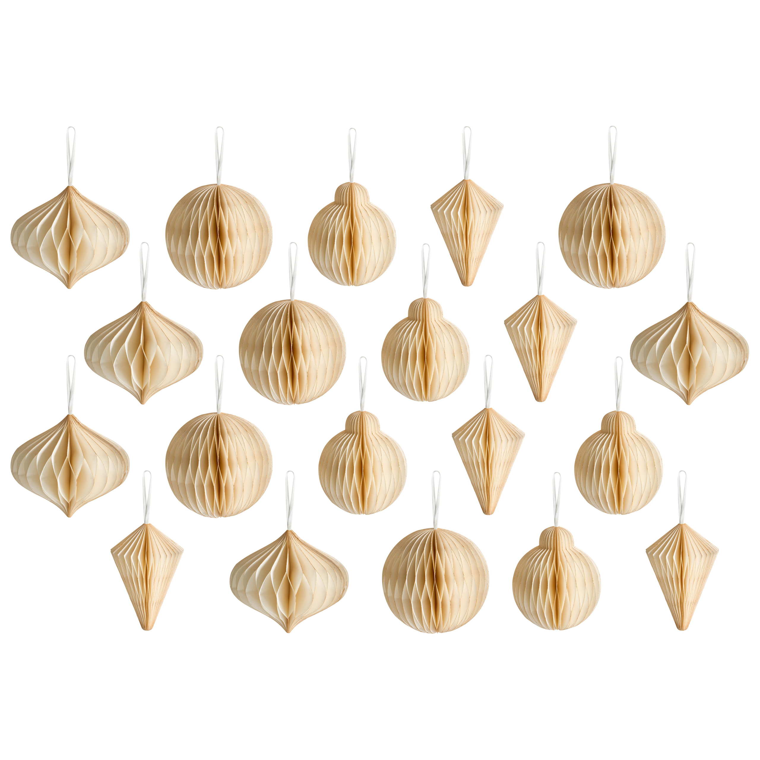 Set med 20 julgransdekorationer JOLSTRA Papper Beige