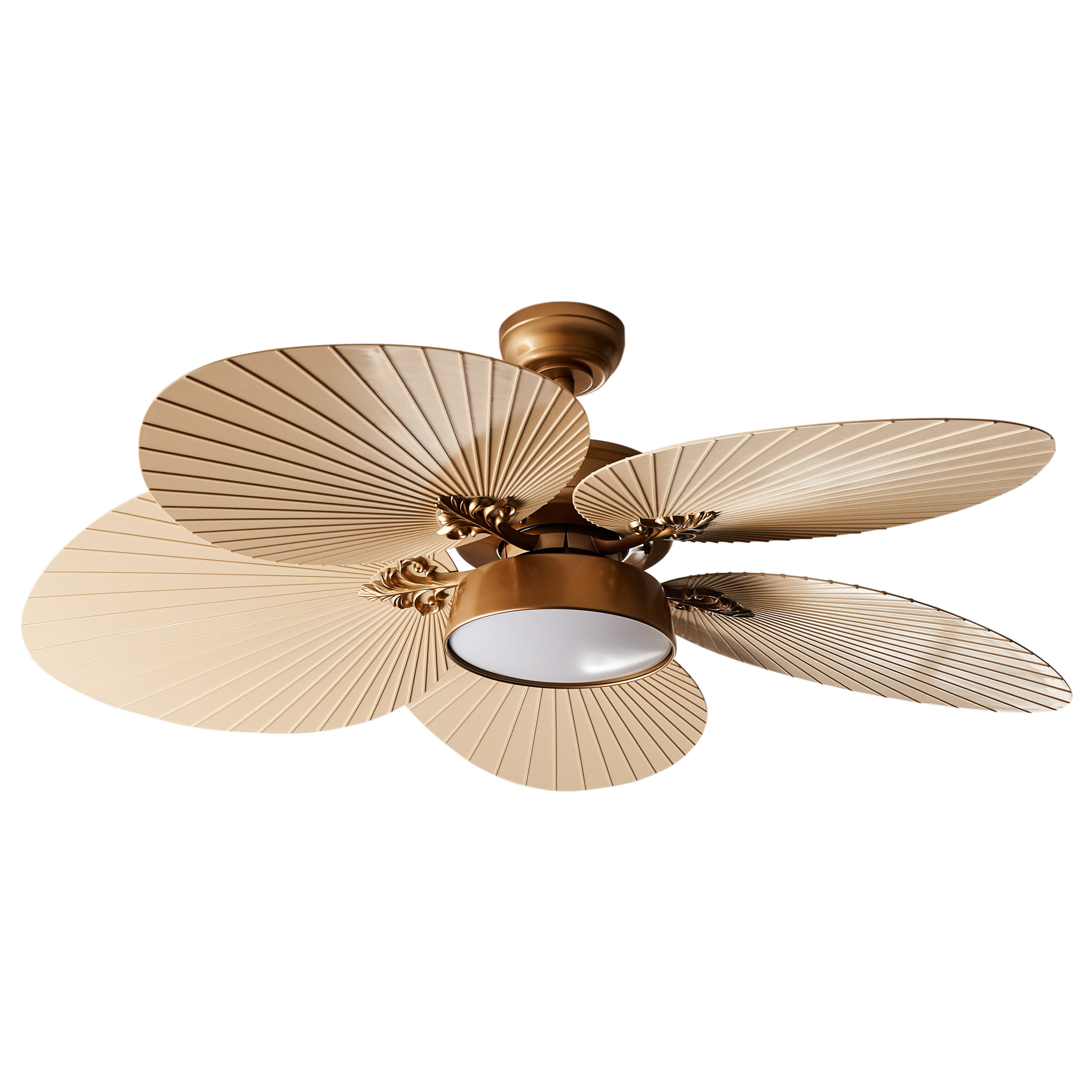 Takfläkt med lampa BORMEJO med fjärrkontroll LED Guld
