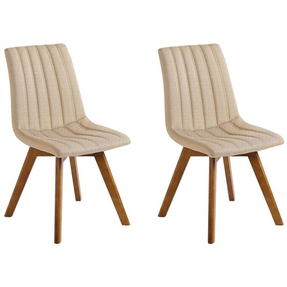 Set med 2 matstolar CALGARY Beige