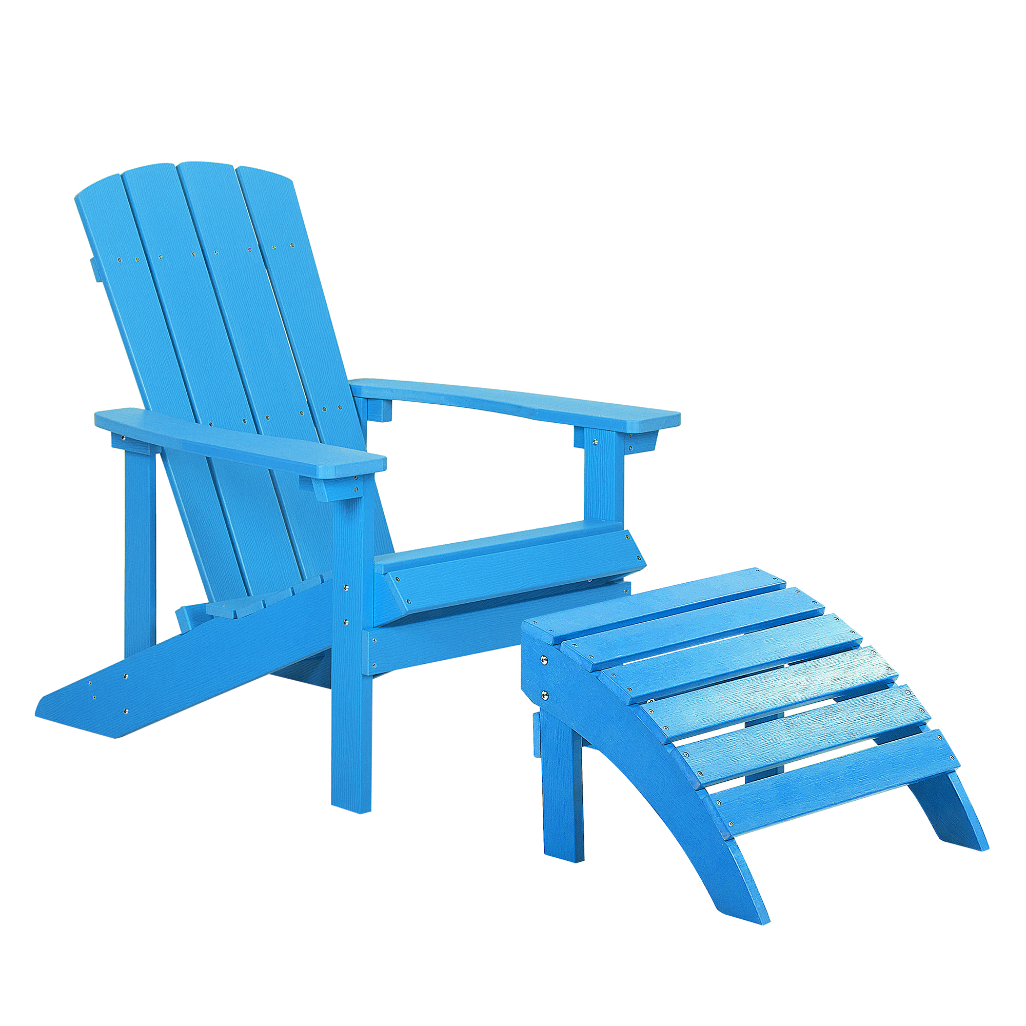 Trädgårdsstol ADIRONDACK med fotpall Blå