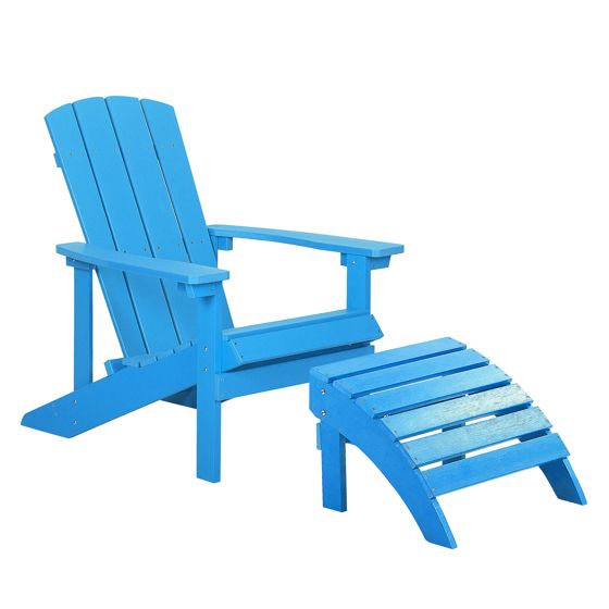 Trädgårdsstol ADIRONDACK med fotpall Blå