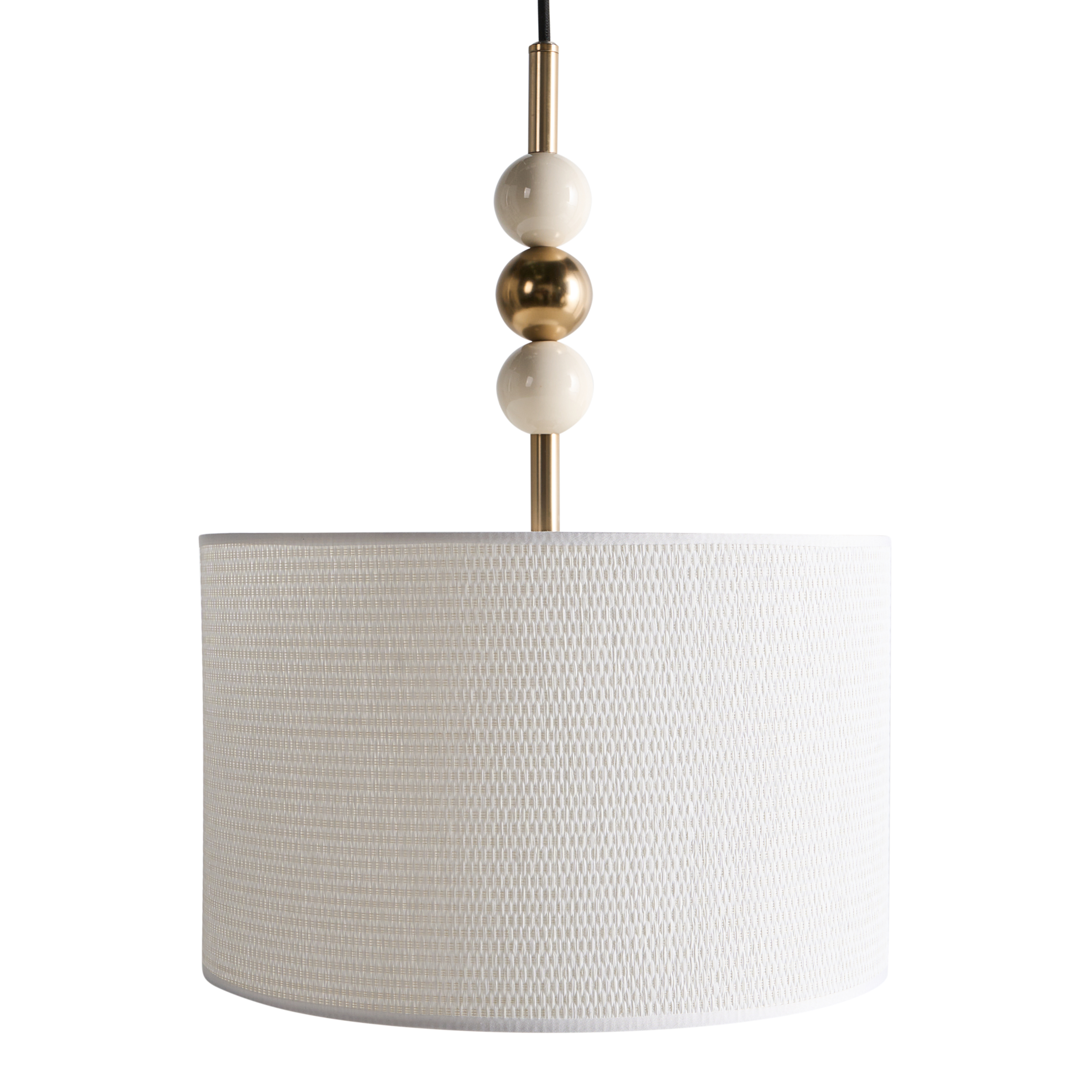 Pendellampa LOKY Metall Mässing/Beige
