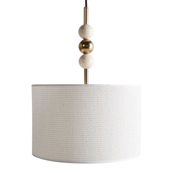 Pendellampa LOKY Metall Mässing/Beige