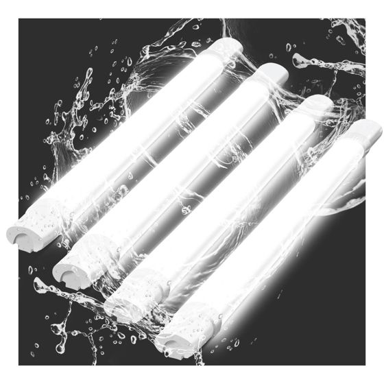 NETTLIFE 90CM Fukttät, LED-taklampa - 24W, 3000LM, LED-rörstaklampa, IP65 Vattentät källarlampa, 5000K