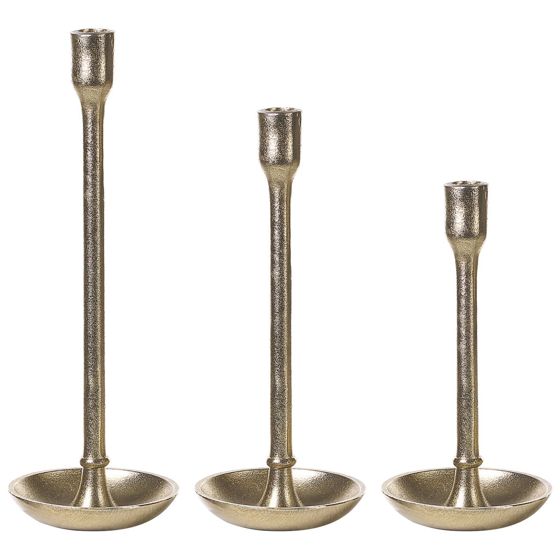 Set med 3 ljusstakar LIWUNG 27/33/38 cm Metall Guld