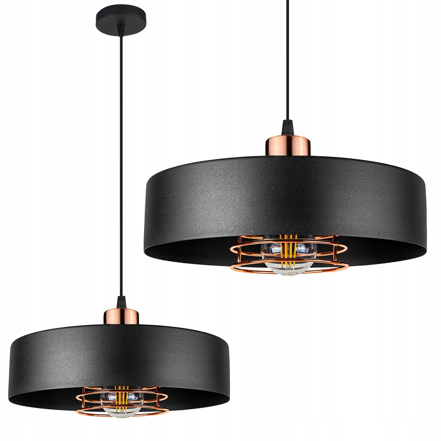 TOOLIGHT hängande taklampa APP1246-1CP Svart/Roséguld 25x25x11,5cm
