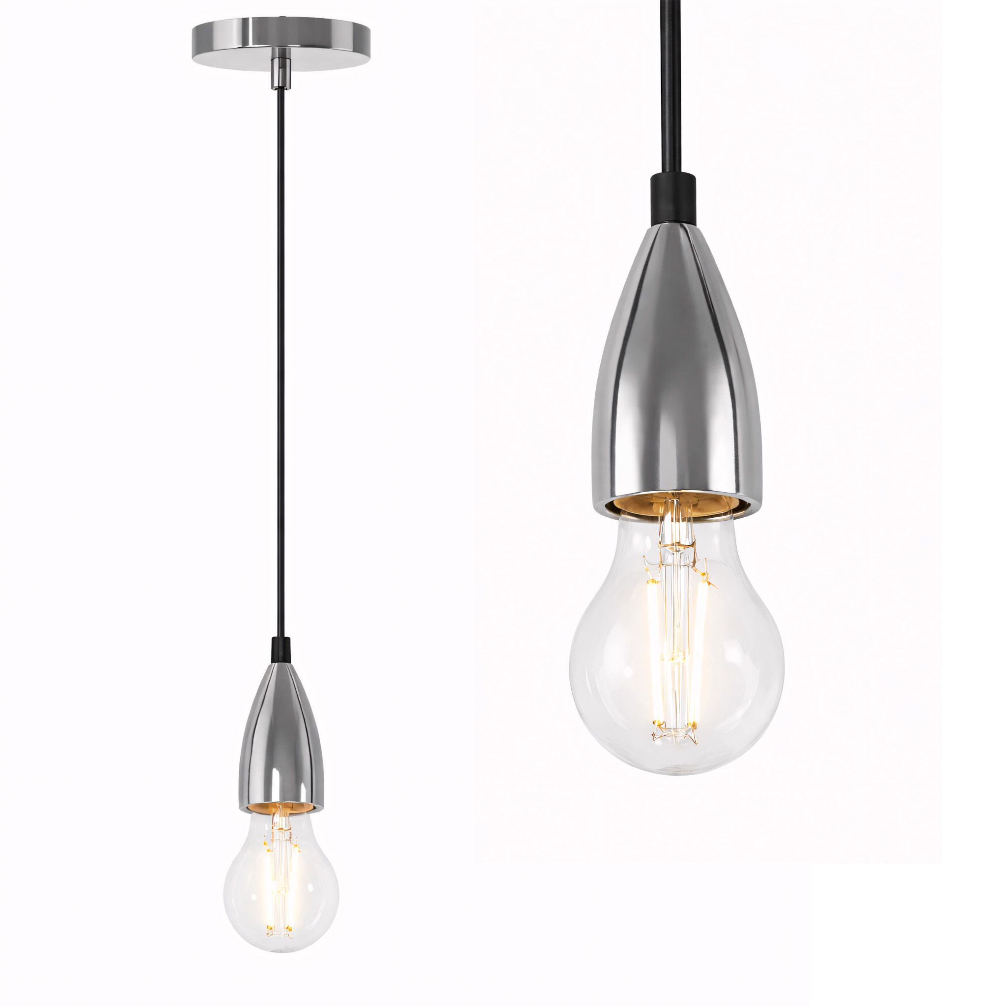 TOOLIGHT hängande taklampa APP358-1CP Krom 8,5x10x8,5cm