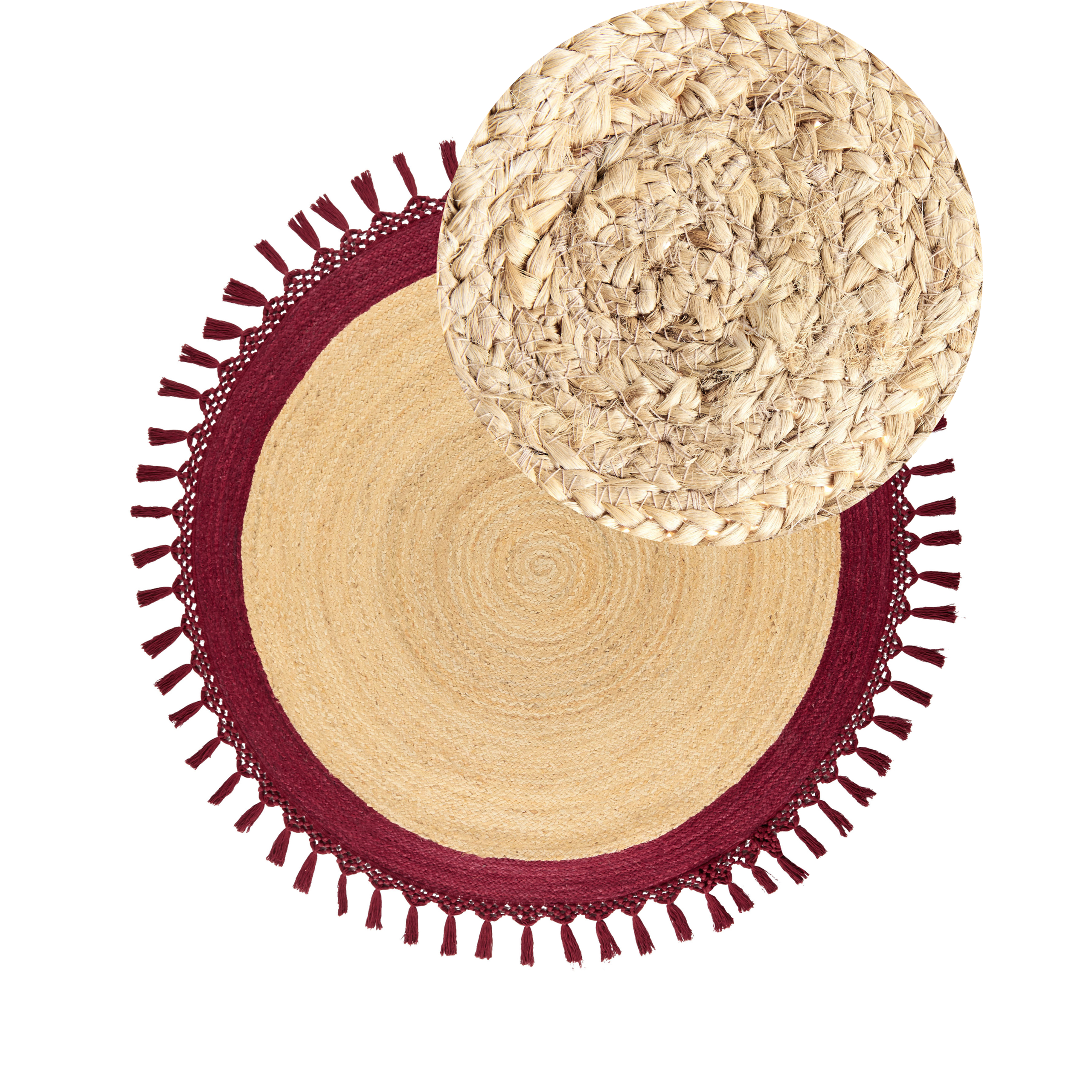 Matta MARTS Mörkröd ø 140 cm Jute