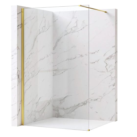 REA Duschvägg Flexi Transparent 130 Guld, 120x130x195cm