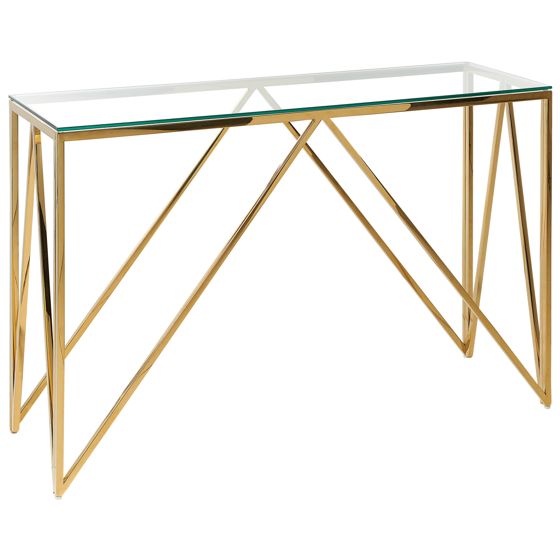 Konsolbord WESO Härdat glas Guld