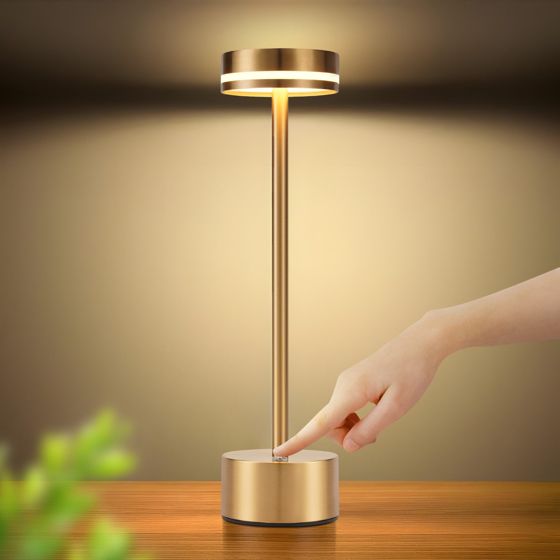 NETTLIFE meoaow trådlös LED-bordslampa uppladdningsbar usb-c dimbar touchkontroll guld perfekt för sovrummets matsal