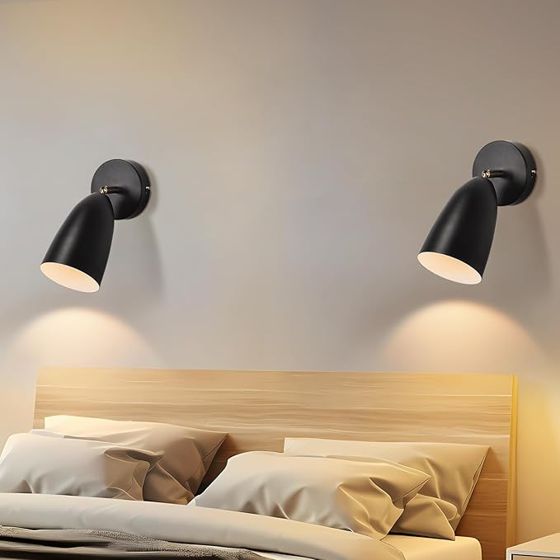 NETTLIFE svart, inomhusvägglampa - vintage - väggspotlight, för sovrum, retro - vägglampa, GU10, utan, glödlampa
