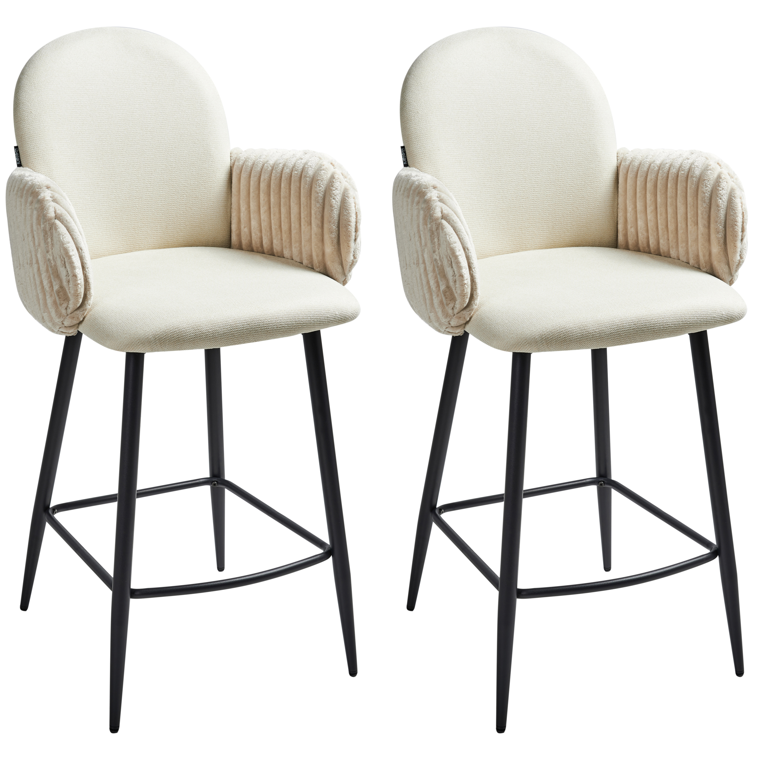 Set med 2 barstolar AMITY Beige