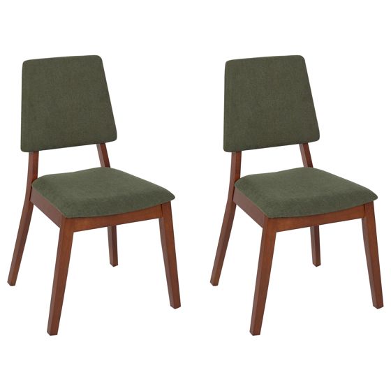 Set med 2 matstolar MERRILL Trä Mörkgrön