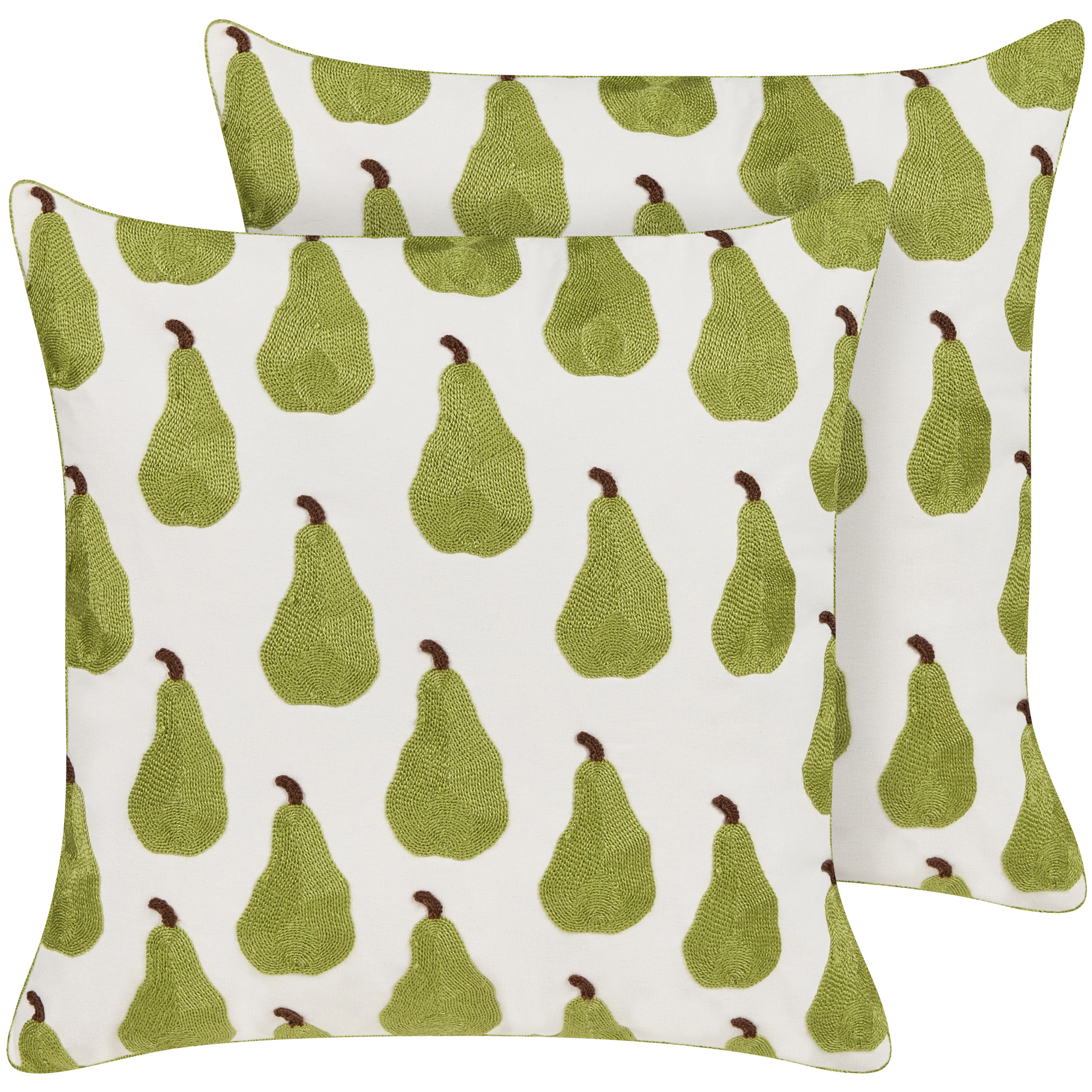 Set med 2 prydnadskuddar TRACHELIUM 45 x 45 cm Grön Växtmotiv