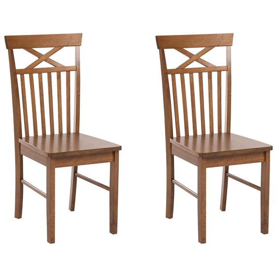 Set med 2 matstolar HOUSTON Trä Brun