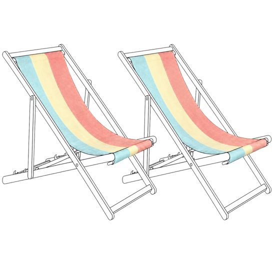 Set med 2 ersättningstyger för solstol ANZIO/AVELLINO 113 x 44 cm Flerfärgad