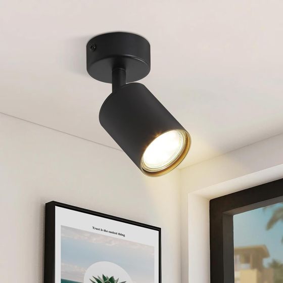 NETTLIFE svart LED-spotlight GU10 330° roterbar modern halllampa industriell vägglampa för vardagsrum sovrum kök